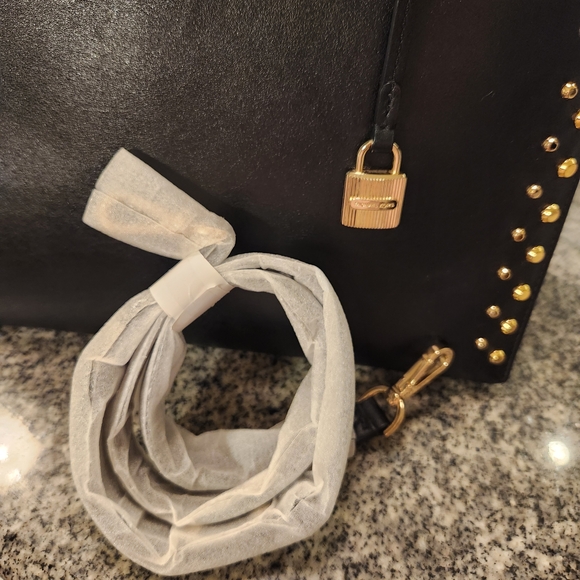 Michael Kors Black Satchel with Gold Studs - Picture 10 of 10